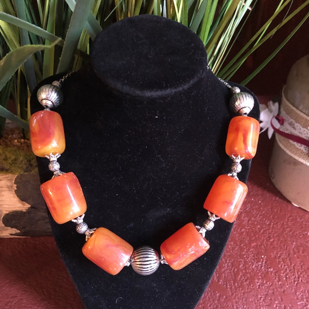A Necklace of industrial Amber